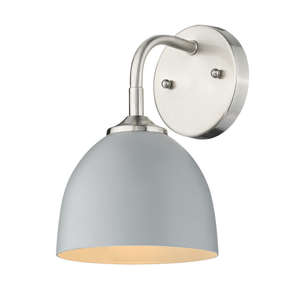 Zoey Pewter and Matte Gray One-Light Wall Sconce, image 1